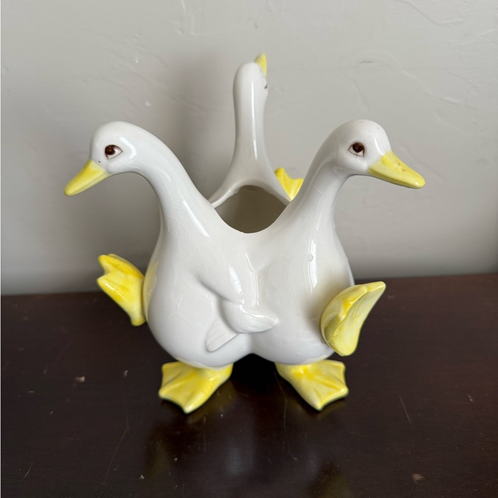 vintage Fitz and Floyd Dancing Ducks Vase made in Japan